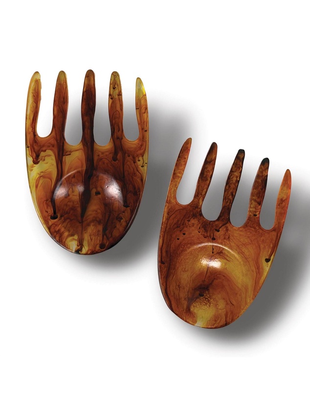 Urban Attitude - Urban Attitude SHELLY Salad Hands Servers Length 14cm, Width 9.3cm - Burnt Amber