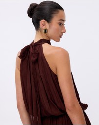 Minima Esenciales - Abbie High Neck Drop Waist Mini Dress