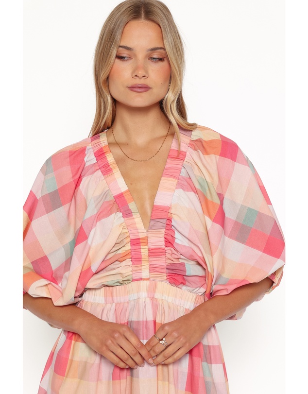 Petal & Pup - Itsy Mini Dress - Pink Picnic Plaid