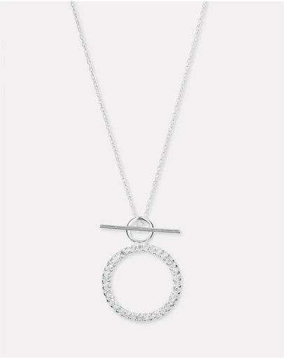 Ichu - Cubic Zirconia Toggle Necklace