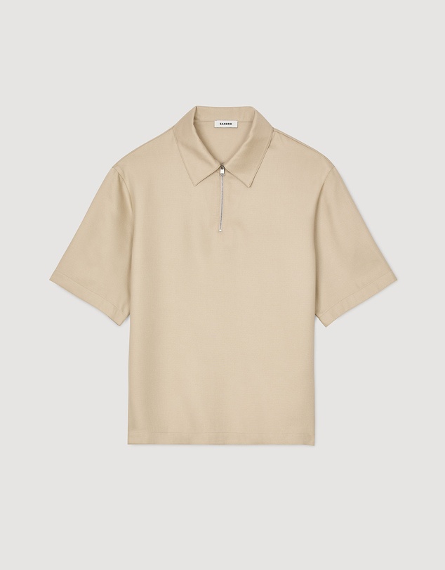 Sandro - Chemise Polo Zip Shirt