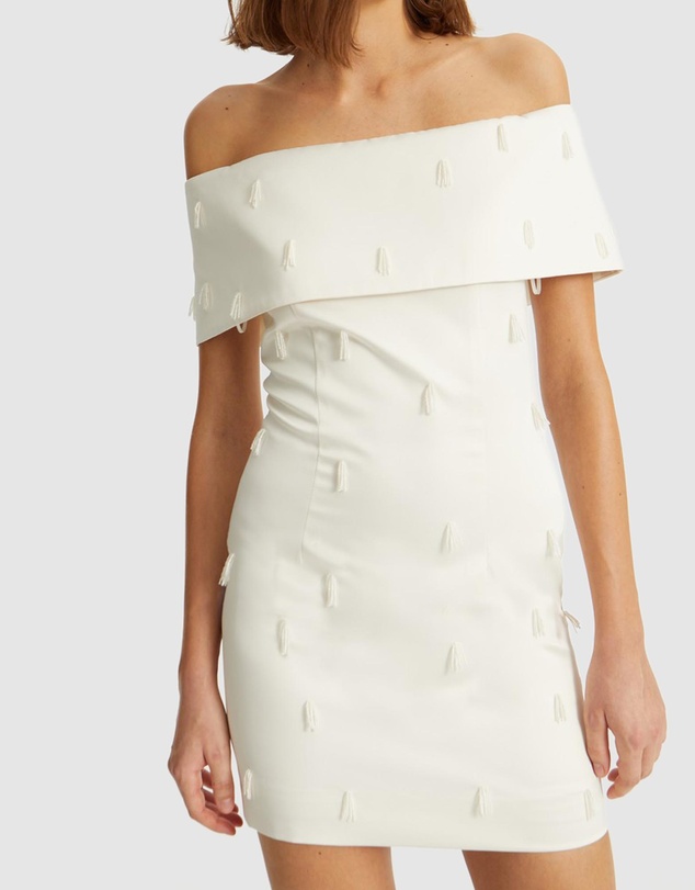 ROTATE - Beaded Satin Mini Dress