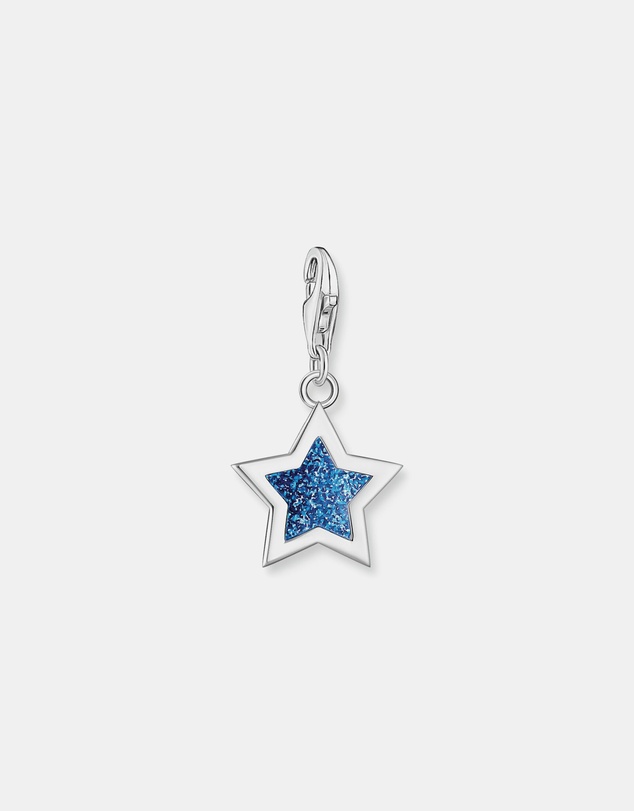 THOMAS SABO - Silver Star Charm With Dark Blue Glitter