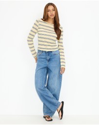 Dazie - Solana Stripe Knit Top