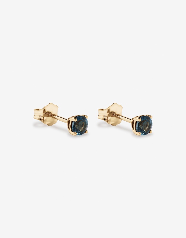 Michael Hill - Round London Blue Topaz Birthstone Stud Earrings in 10kt Yellow Gold