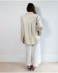 Cirkular - Pre-Loved - Bondi Born Sand Linen Shirt