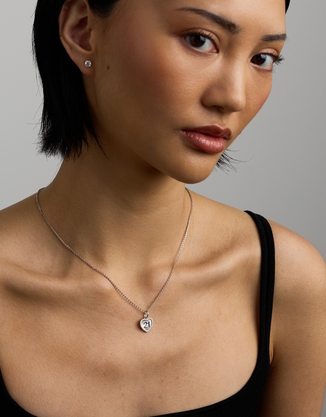 Michael Hill - 21 Sunray Heart Pendant with Cubic Zirconia in Sterling Silver