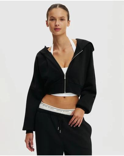 Cotton On Body Active - Active Raw Edge Zip Through Hoodie