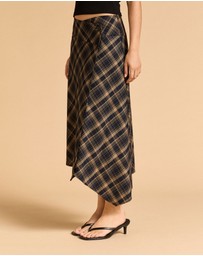 MVN - Wrap Plaid Skirt