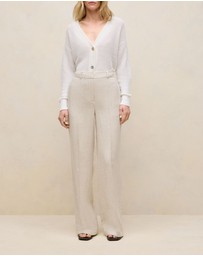 Trenery - Yarn Dyed Linen Pintucked Pant in Flax