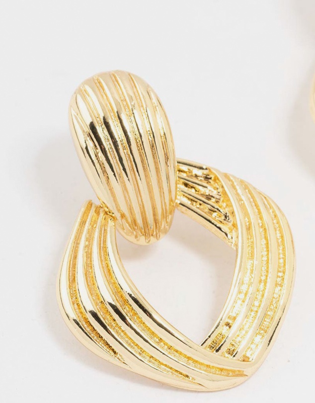 Lovisa - Gold Plated Vintage Door Knocker Stud Earrings
