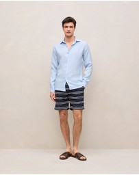 Trenery - Double Stripe Swim Short in Navy