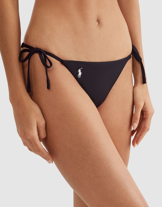 Polo Ralph Lauren - Signature Solids High Leg Tie Side Brazilian Bikini Bottom