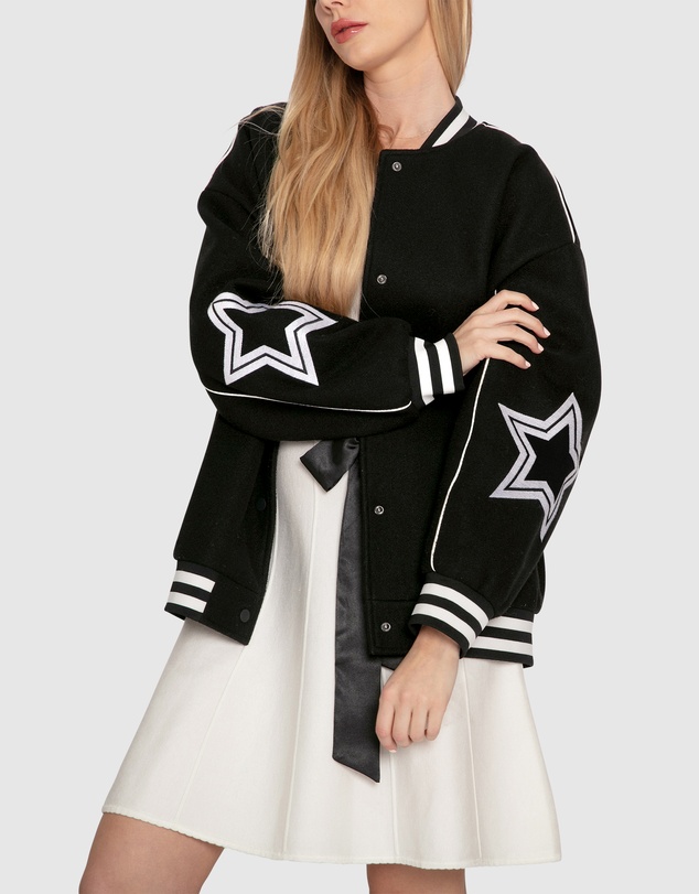 Belle & Bloom - Hold Me Close Letterman Bomber