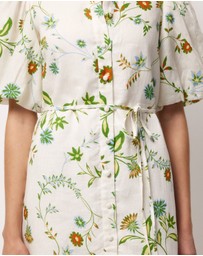AERE - Anita Linen Puff Sleeve Mini Dress