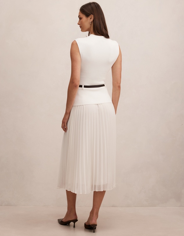 Forever New - Lorelei Woven Mixed Midi Dress