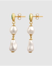 Elli Jewelry - Earrings Stud Pearl Drop 925 Sterling Silver Gold-Plated