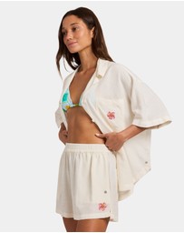 Roxy - Womens Hibiscus Elastic Waist Shorts