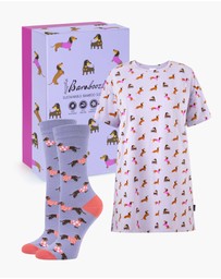 Bamboozld - Women's Bamboo Jersey Dash Dreaming Night-Tee & Sock Gift Set