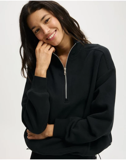 Cotton On Body Active - Plush Half Zip Sweatshirt