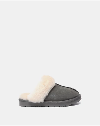 EVERAU - EverAU Ugg Muffin Slipper Suede Cow Suede Upper House Shoes