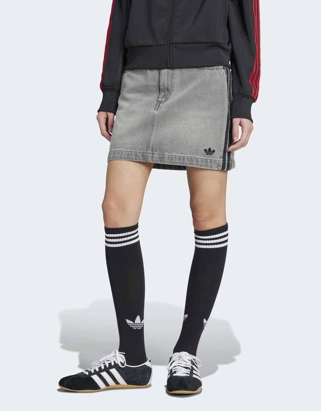 adidas Originals - Adicolor 3-Stripes Denim Mini Skirt Womens
