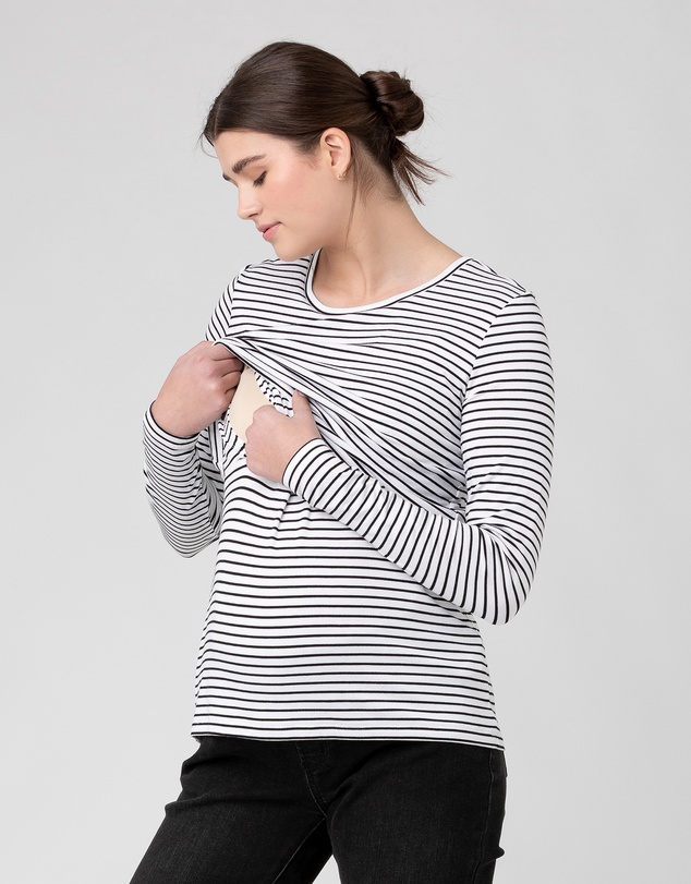 Ripe Maternity - Stripe Layered Nursing Top