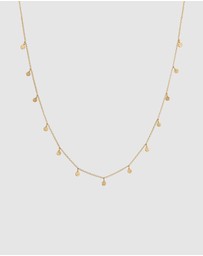 Elli Jewelry - Necklace Plate Pendants Matt Structured in 925 Sterling Silver Gold Plated