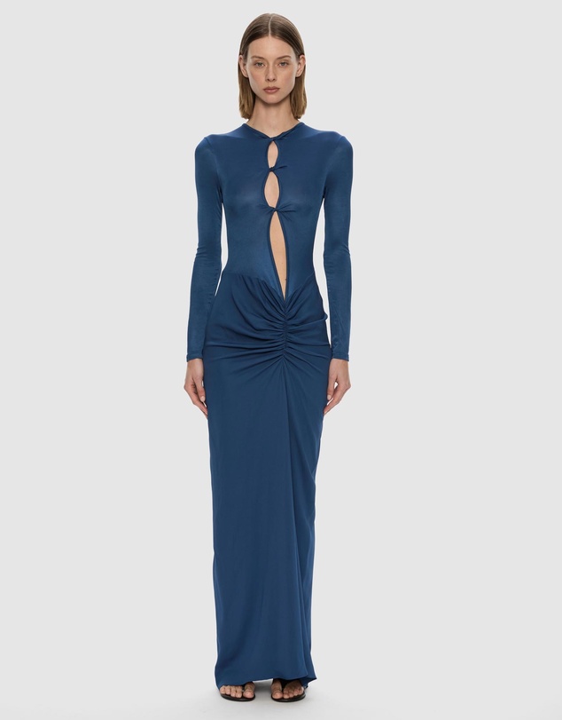 Christopher Esber - Open Twist Ruched LS Dress