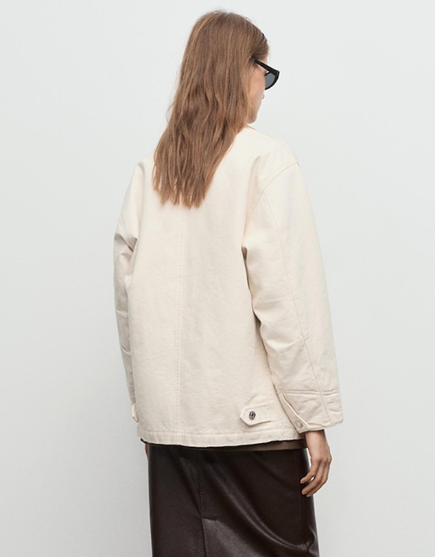 M.N.G - Denim Parka With Corduroy Collar