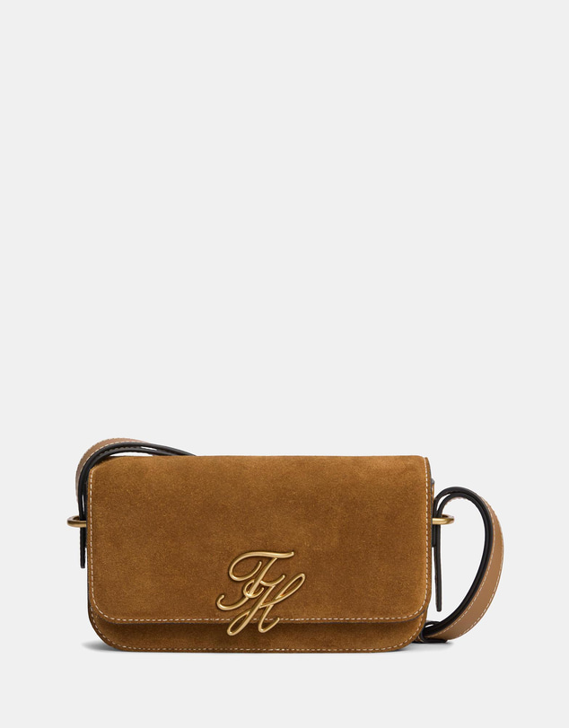 Tommy Hilfiger - Script Leather Crossover Suede Bag