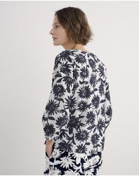 Seasalt - Seasalt Cornwall Navy Streamlet Floral Swing-Shape Top