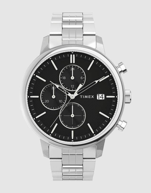 TIMEX - Chicago Chron Black Dial & Silver Tone