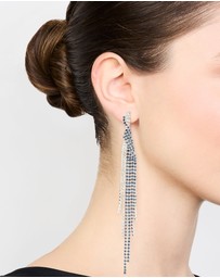 Lovisa - Silver Blue Diamante Twisted Chain Drop Earrings