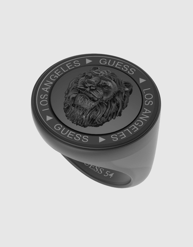 GUESS - GUESS Lion Coin Gunmetal Ring