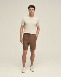 Oxford - Rufus Linen Pull On Shorts