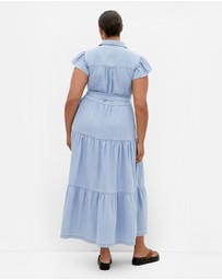 City Chic - Plus size Kelise Denim Maxi Dress - light wash