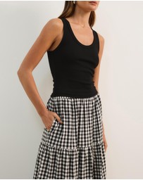 Atmos&Here - Ellison Tiered Gingham Skirt