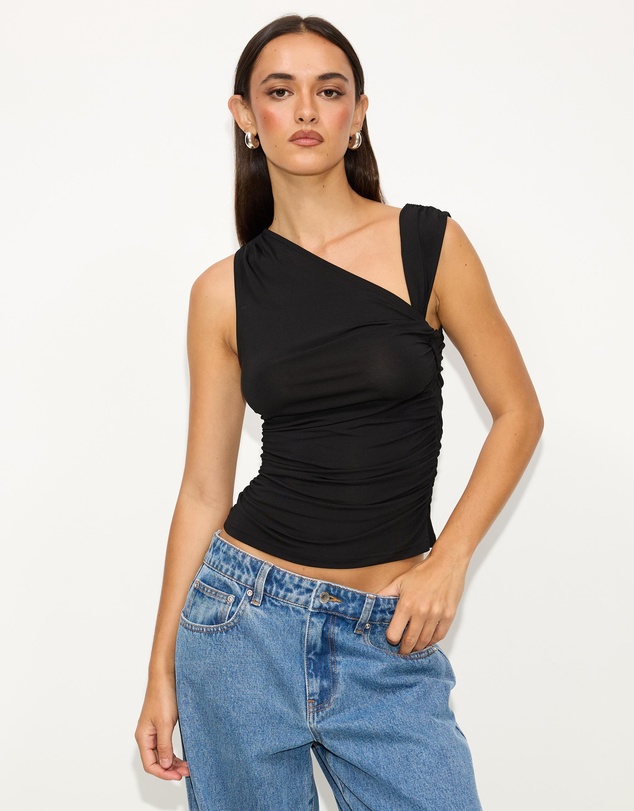 Dazie - Daquiri Ruched Jersey Top