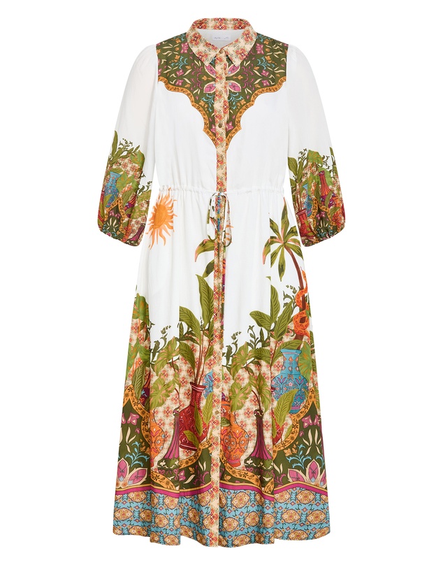 City Chic - Plus size Fools Paradise Print Maxi Dress - ivory