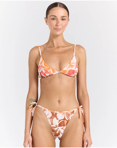 Poolside Paradiso - Java Bralette Tri Bikini Top - Hibiscus