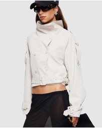 Lioness - Blanc Cropped Trench Coat