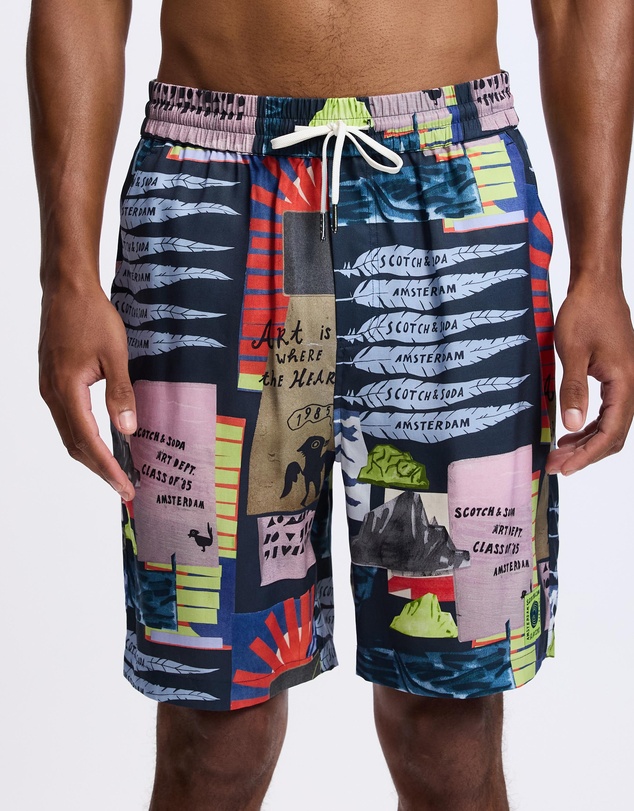 Scotch & Soda - Fave Printed Tencel Regular Fit Bermuda Shorts