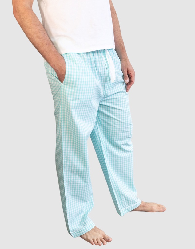 Sant And Abel - Men's Mint Gingham PJ Pants