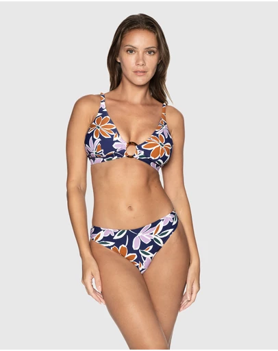 Nip Tuck Swim - Navy Petal Precision Lorna Bikini Top