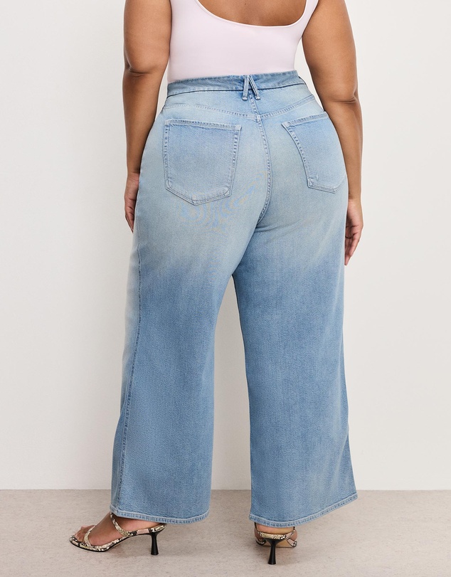 Good American - Good Skate Wide Cropped Jeans