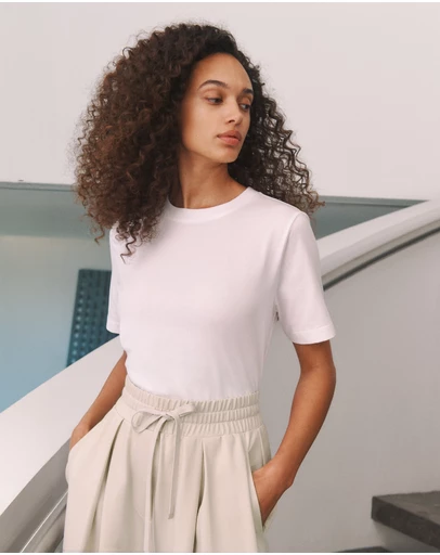 Trenery - Cotton Crew T-shirt in White