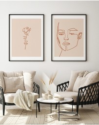 Olive et Oriel - Her Wild Rose Terracotta Art Print