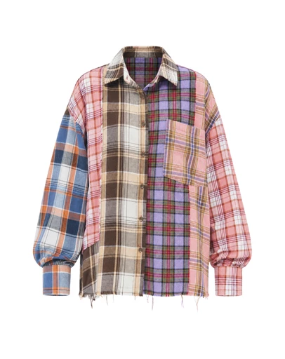 THE TALES - Patchwork Check Flannel Shirt