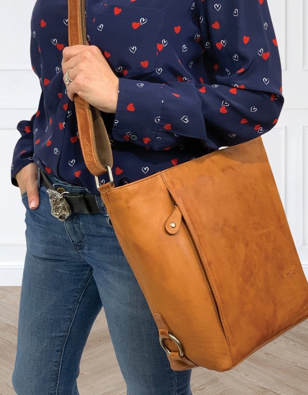 Milleni - Milleni Ladies Nappa Leather Crossbody Bag